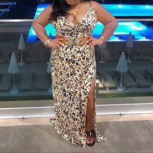 Fashion Nova Leopard Print Maxi Dress